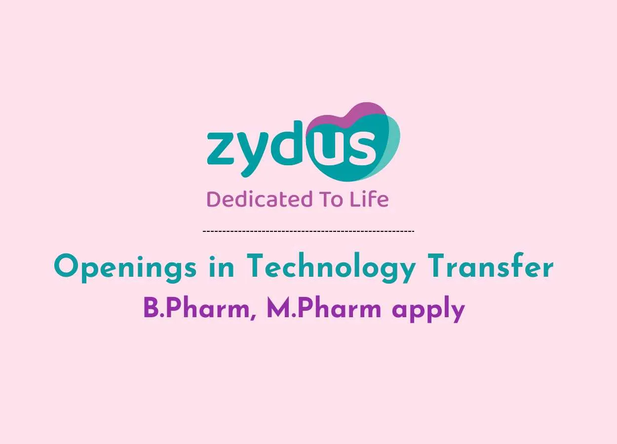 Openings in Technology Transfer at Zydus Lifesciences
