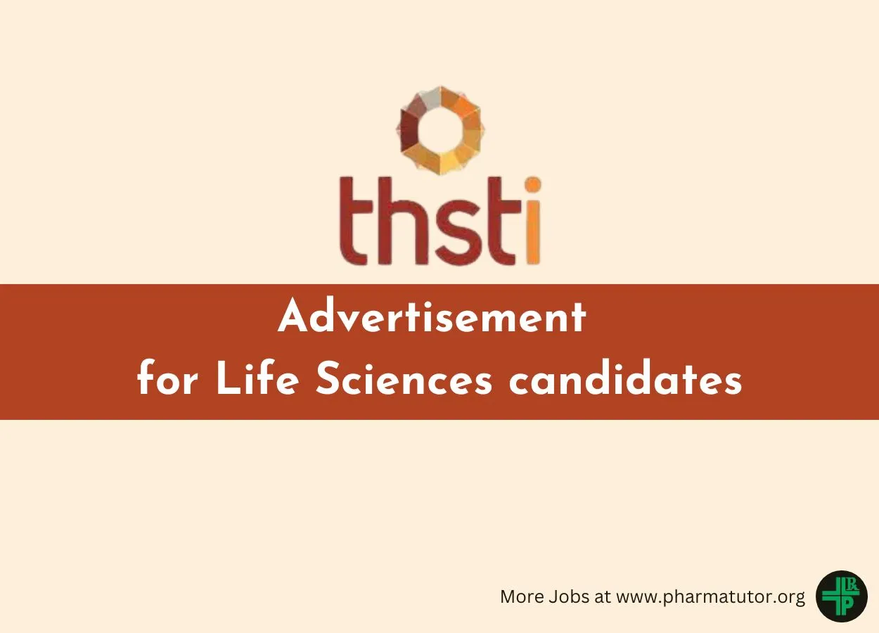 Advertisement for Life Sciences candidates at THSTI