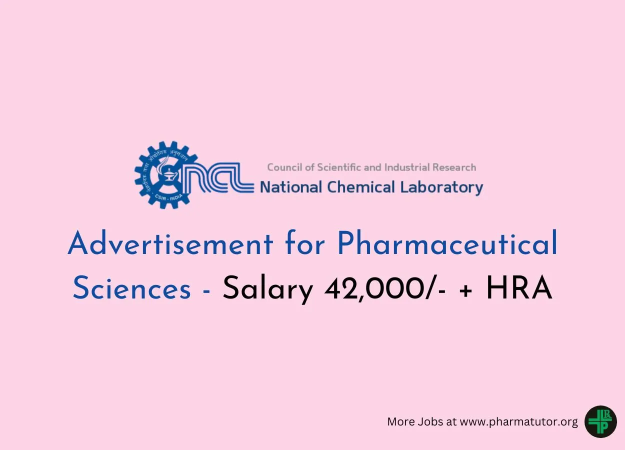 Advertisement for Pharma candidates at NCL