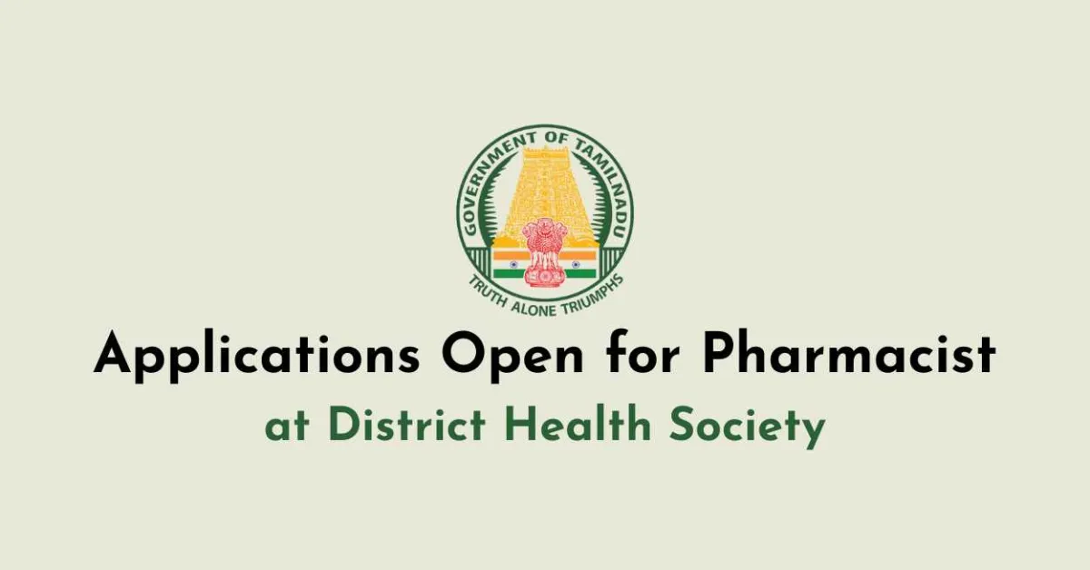 Applications are invited for Pharmacist at District Health Society