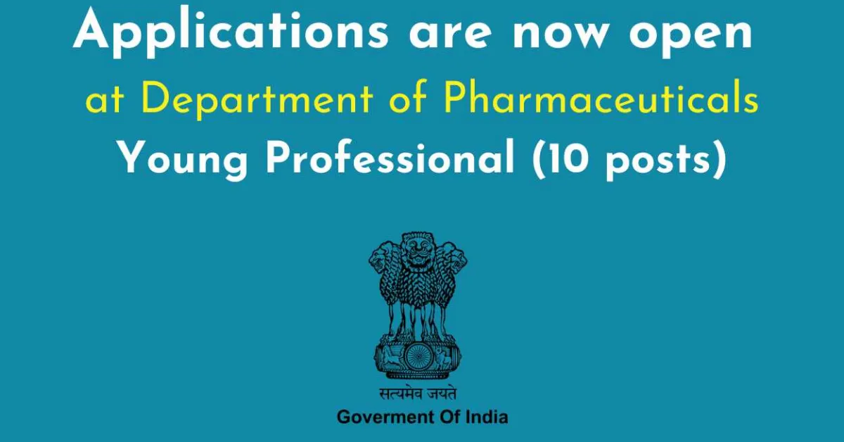 Applications are invited for Young Professional at Department of Pharmaceuticals