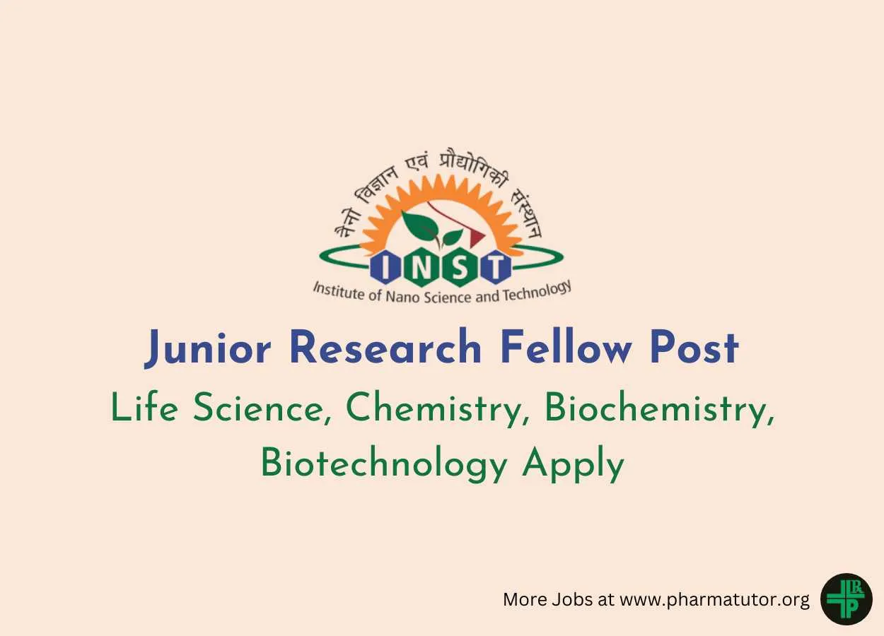 Applications are invited from Life Science, Chemistry, Biochemistry, Biotechnology at INST