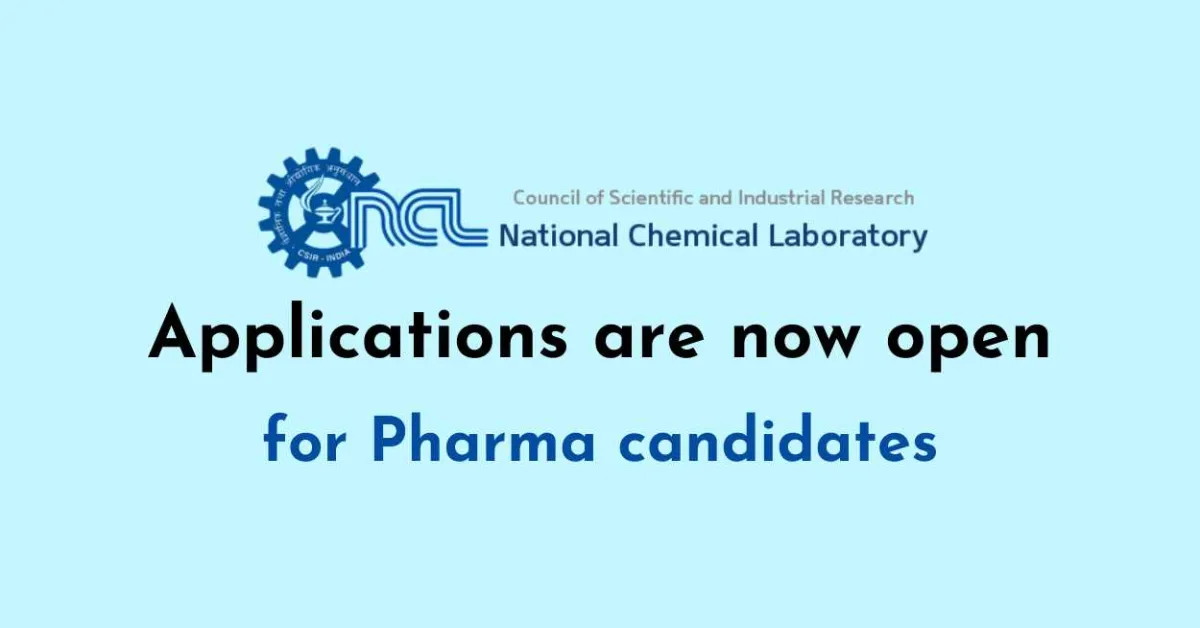 Applications are now open for Pharma candidates at NCL