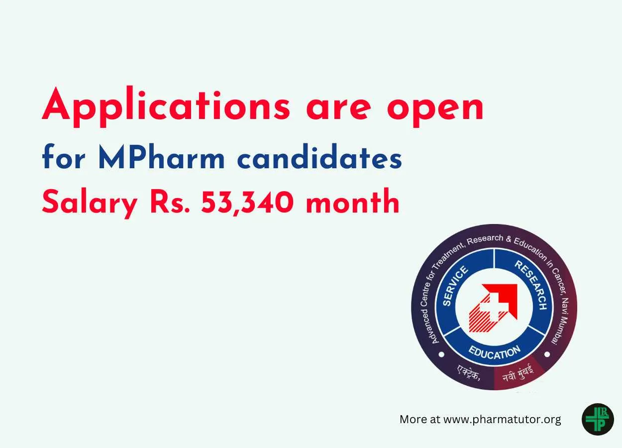 Applications are open for MPharm candidates at ACTREC