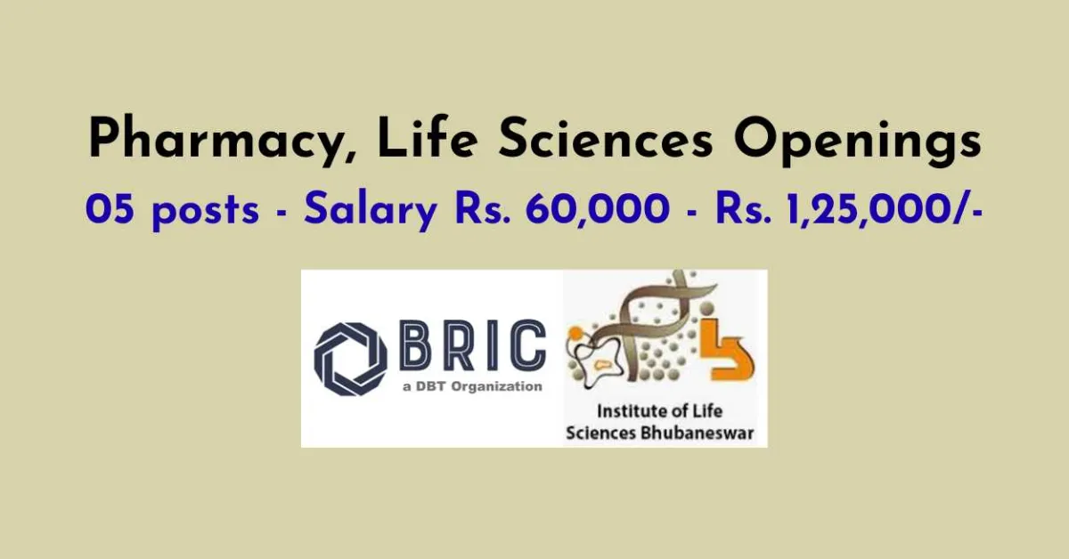 Applications Open for Pharmacy, Life Sciences candidates at an autonomous institute ILS