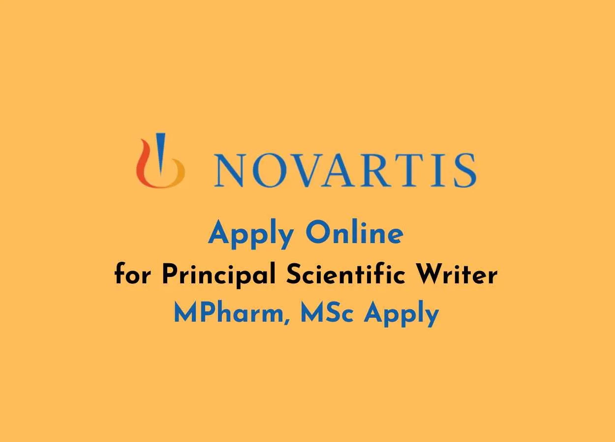 Apply Online for Principal Scientific Writer at Novartis