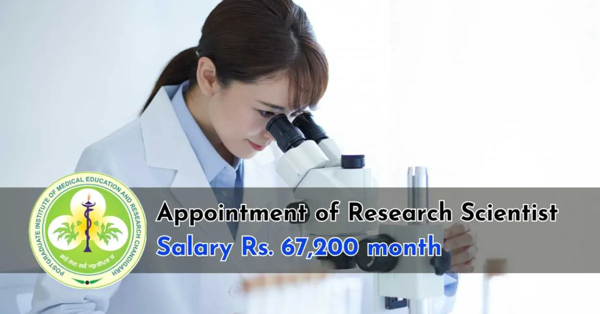 Appointment of Research Scientist for the ICMR sponsored project at PGIMER