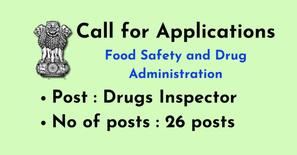 Call for Applications : Drugs Inspector