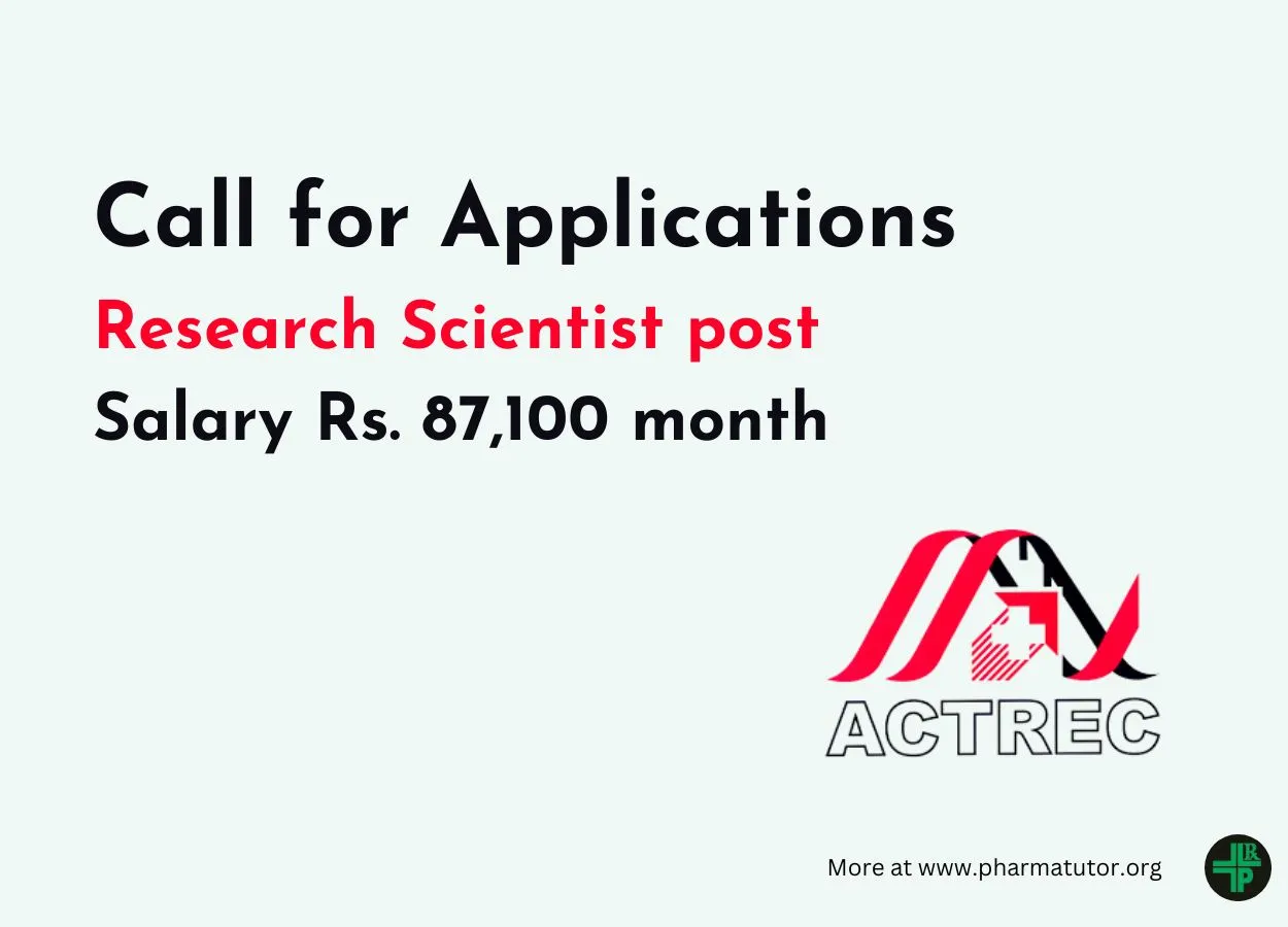 Call for Applications : Research Scientist post at ACTREC