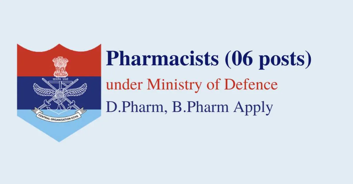 Openings for Pharmacists (06 posts) under Ministry of Defence