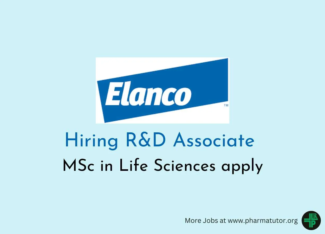 Elanco Animal Health looking for R&D Associate 