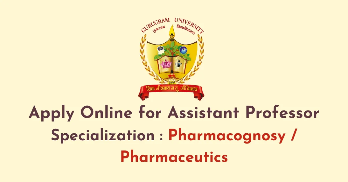 Online applications are invited for the posts of Assistant Professors at Gurugram University
