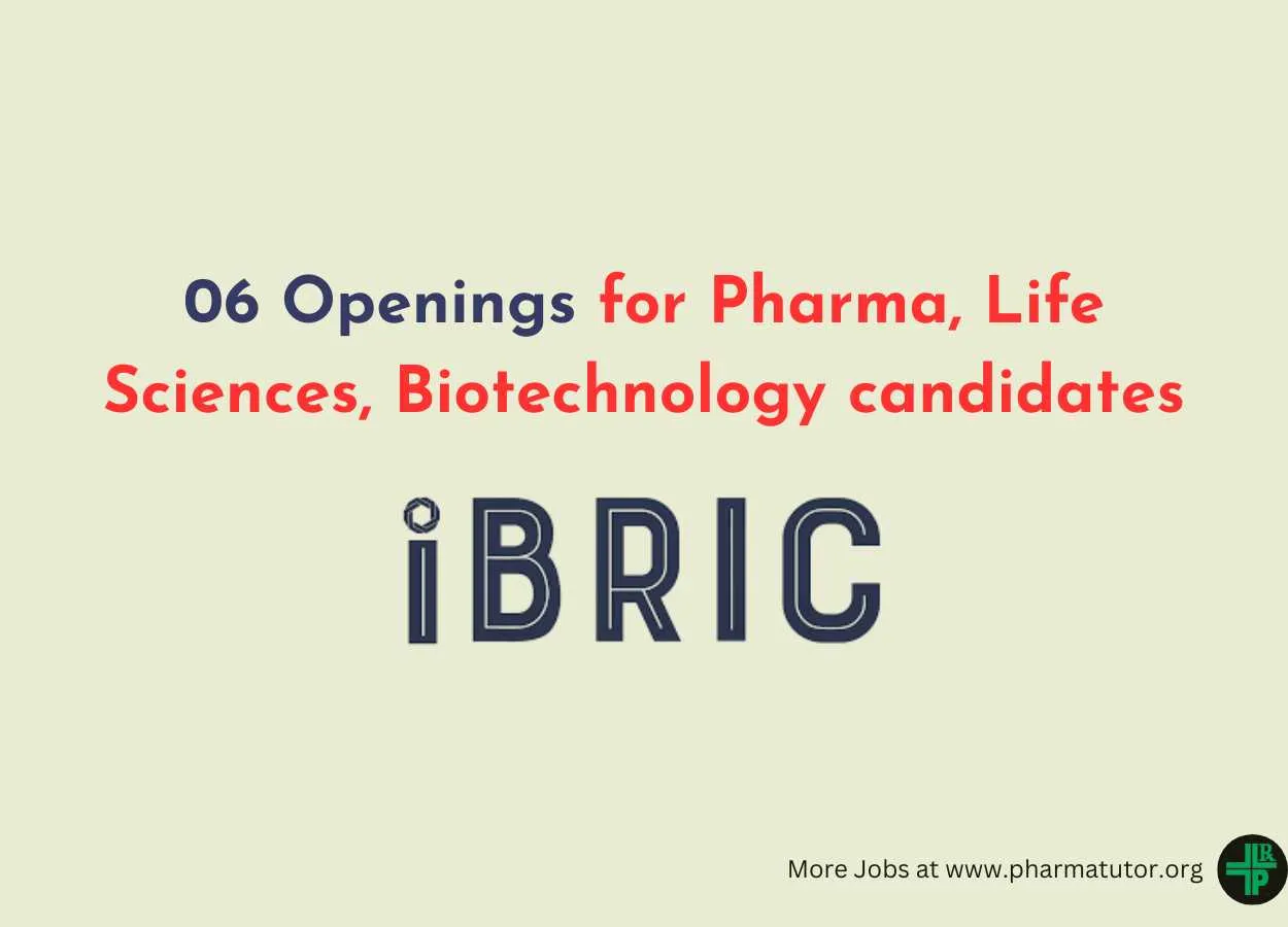 Openings for Pharma, Life Sciences, Biotechnology at BRIC