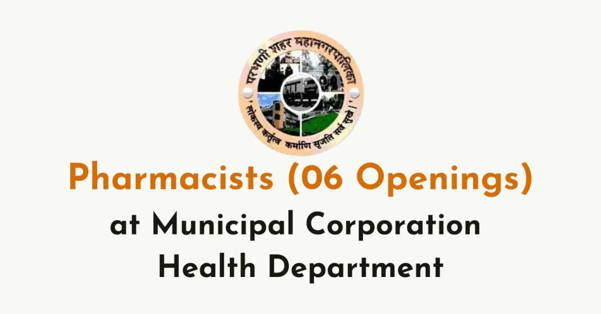 Openings for Pharmacists at Municipal Corporation Health Department