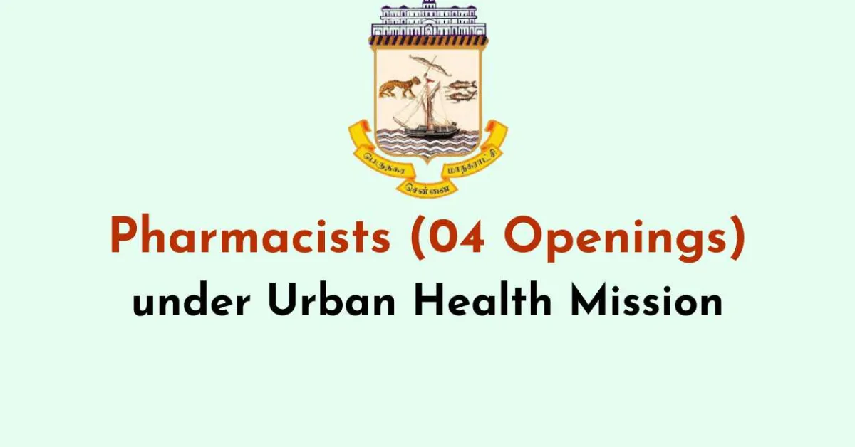 Openings for Pharmacists under Urban Health Mission