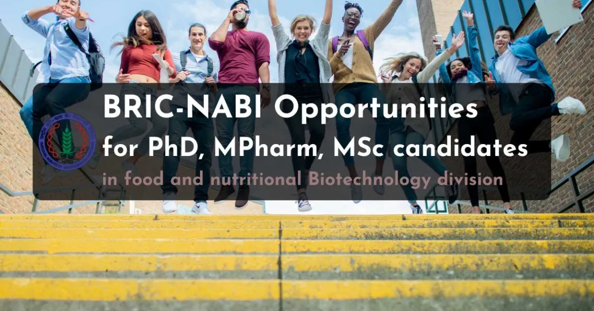 Fellowship opportunities for Pharmacy, Life Sciences and Biotech in food and nutritional Biotechnology division at BRIC-NABI
