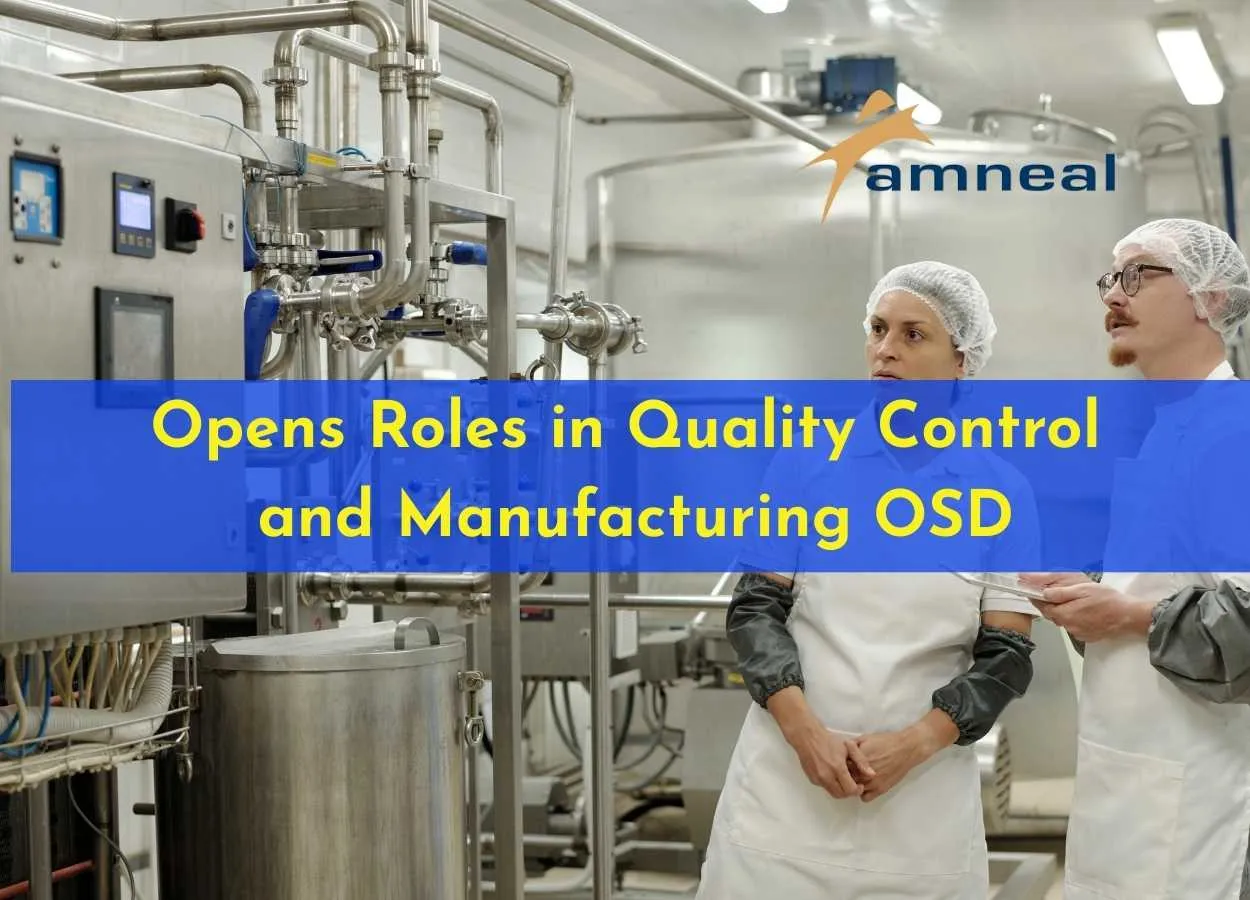 Amneal Pharmaceuticals Opens Roles in Quality Control and Manufacturing OSD