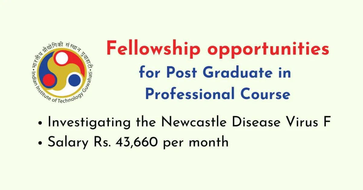 Applications are invited for Fellowship at Indian Institute of Technology