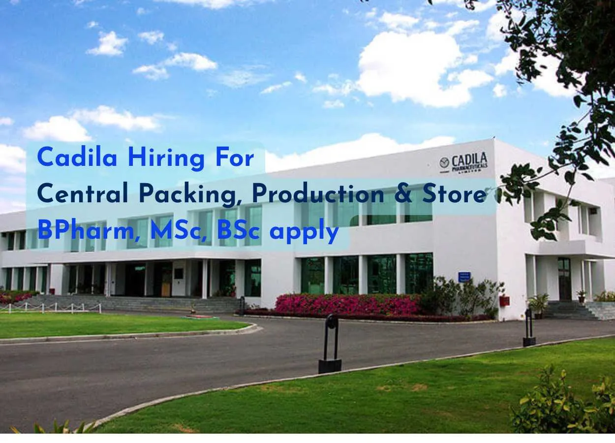 Cadila Opens Roles in Central Packing, Production and Stores
