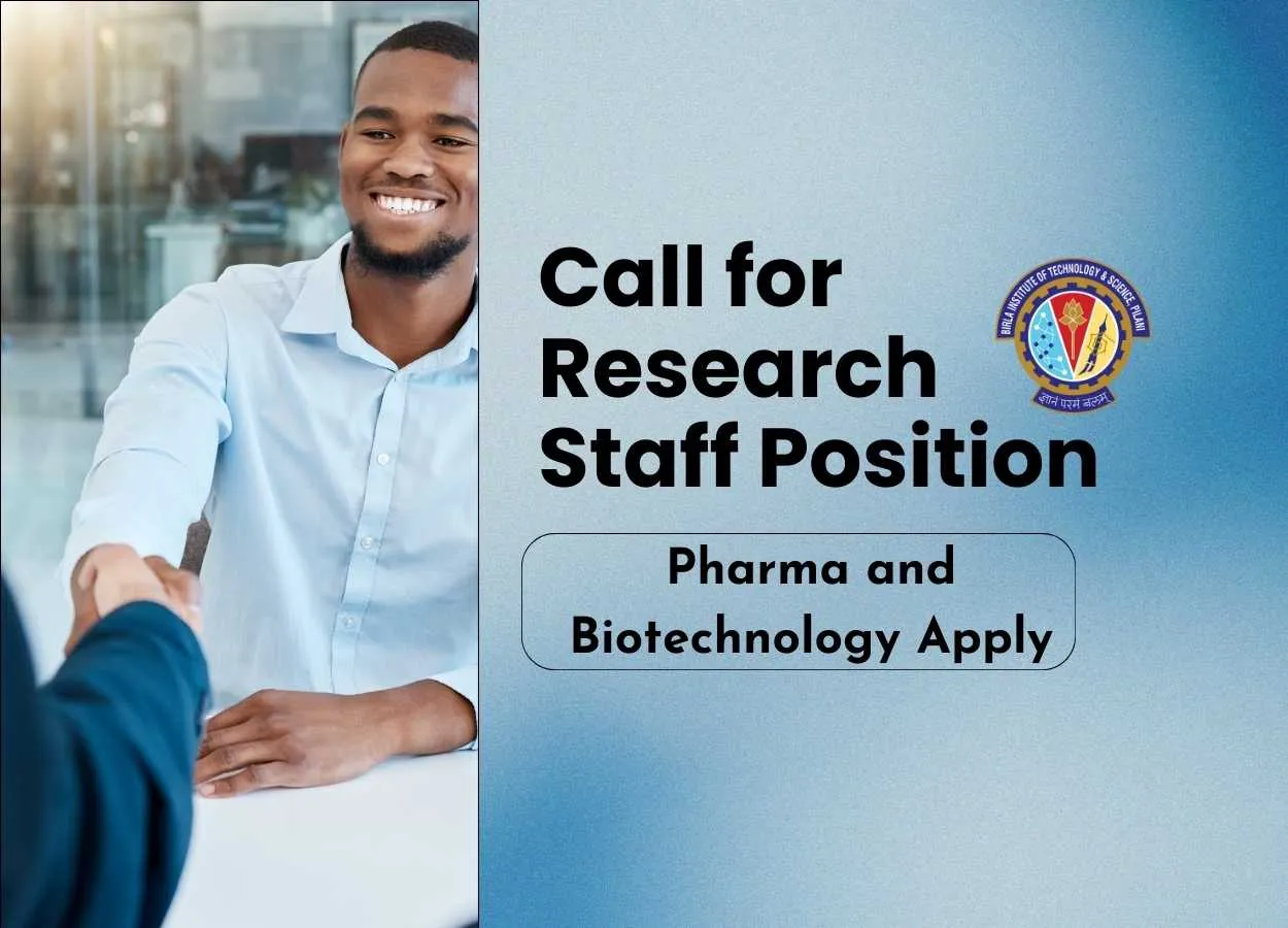 Call for Research Staff Position at BITS Pilani