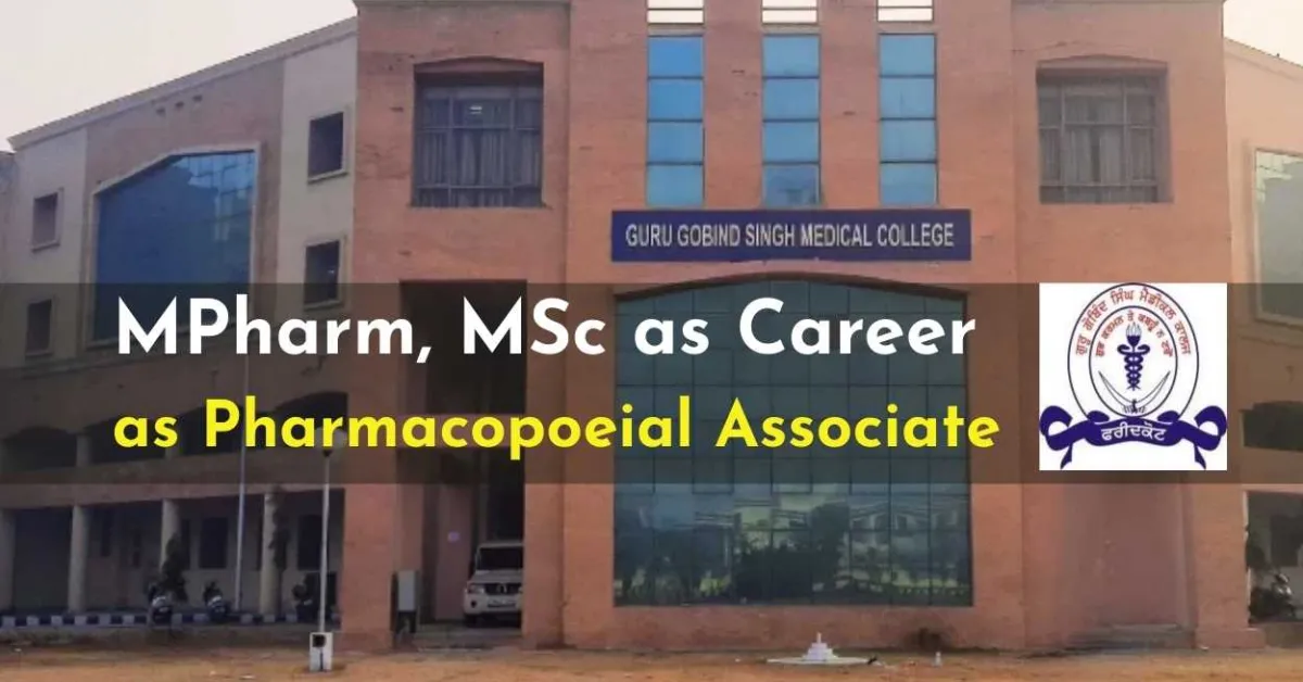 Career for MPharm, MSc as Pharmacopoeial Associate at AMC GGSMC