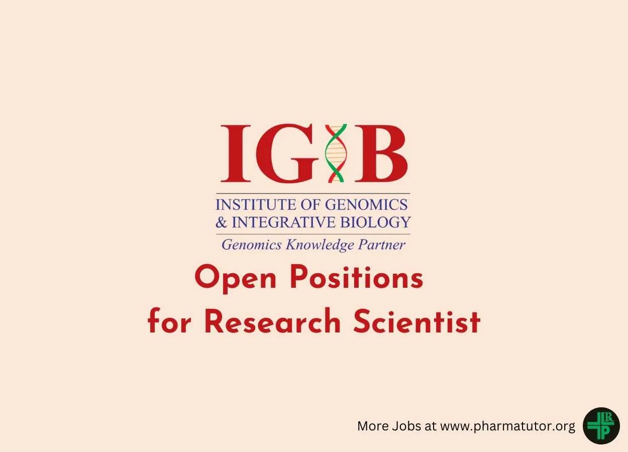 CSIR-IGIB Open Positions for Research Scientist
