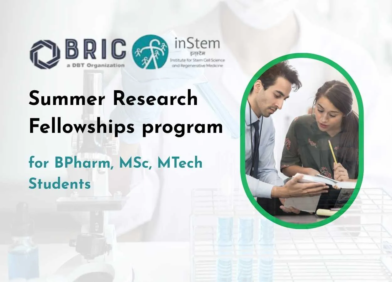 inStem Announces Summer Research Fellowship Programme for Pharmacy and Science Students