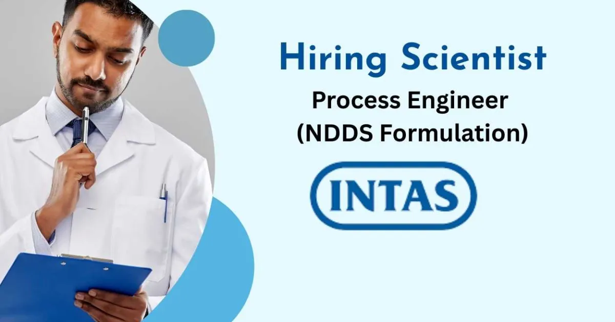 Intas Pharma Hiring Scientist