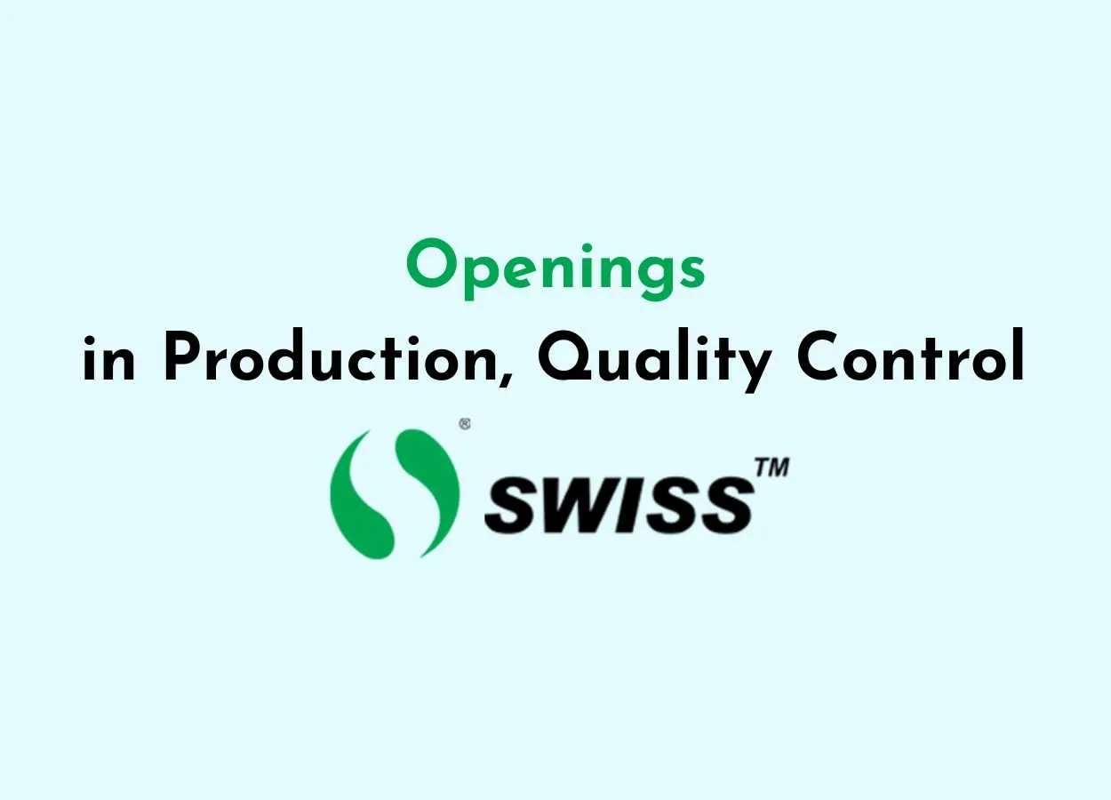 Openings in Production, Quality Control at Swiss Parenterals