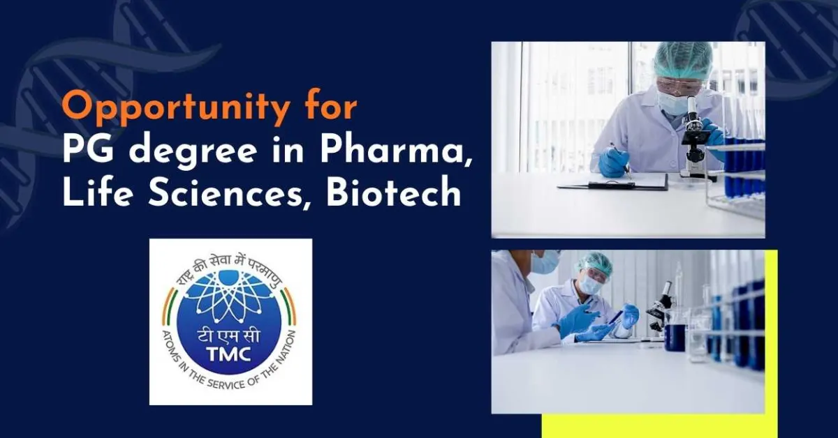 Opportunity for PG degree in Pharma, Life Sciences, Biotech at HBCHRC