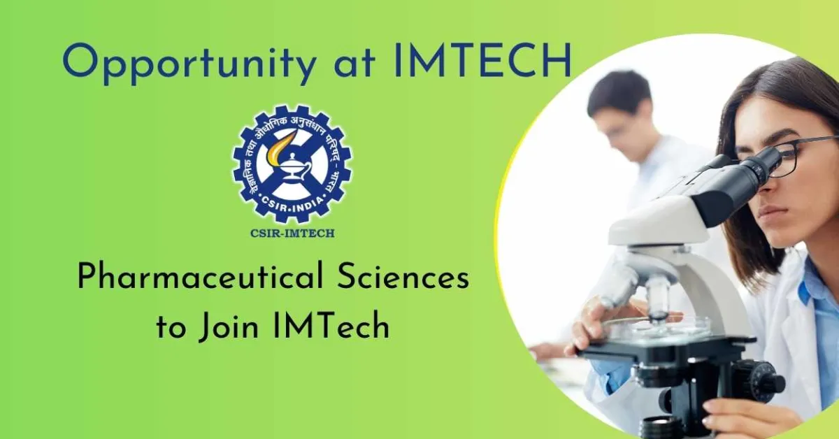 Opportunity for Pharmaceutical Sciences to Join IMTech as Project Associate