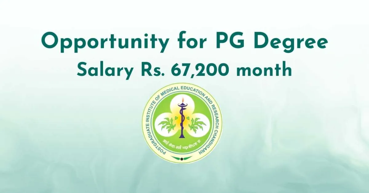 Opportunity for Post Graduate Degree as Research Scientist at PGIMER