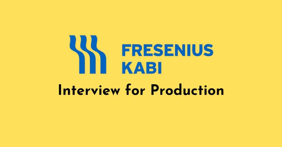 Production Jobs at Fresenius Kabi India