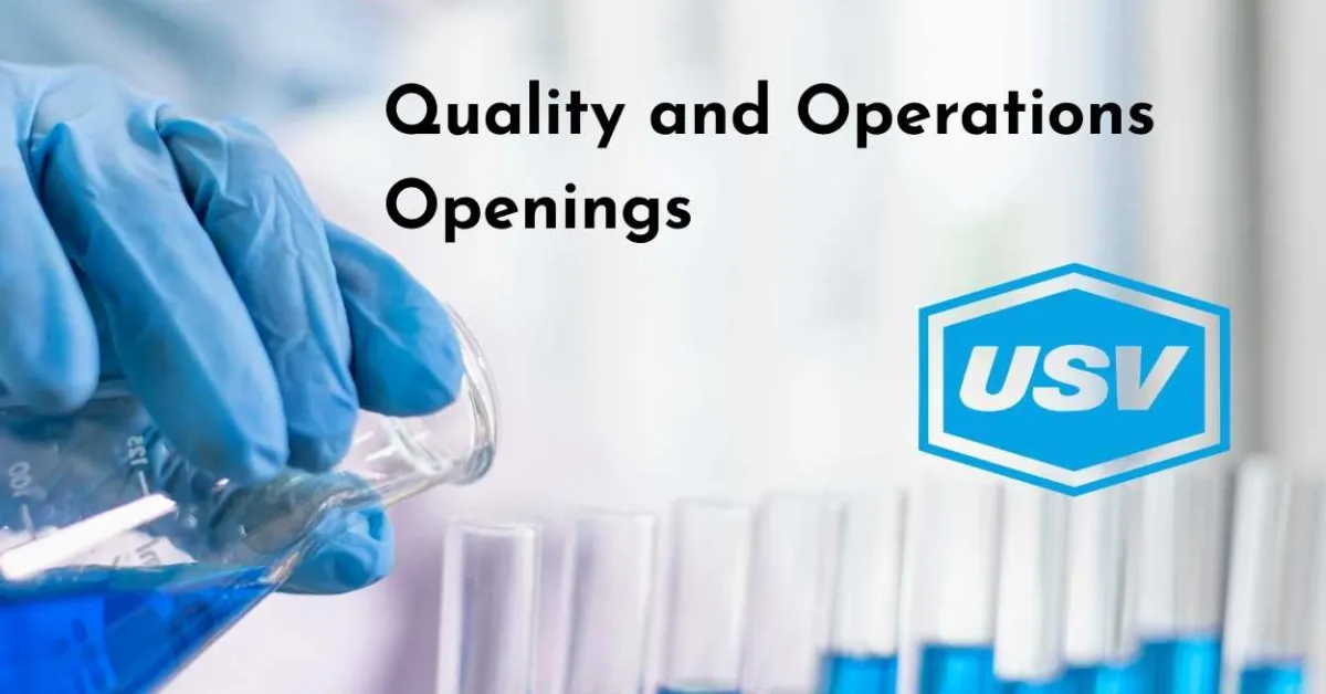 Quality and Operations Openings at USV Private Limited