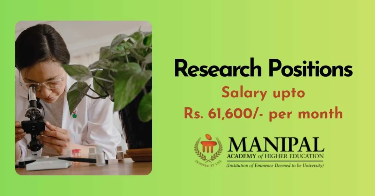 Research Positions at Manipal Academy of Higher Education