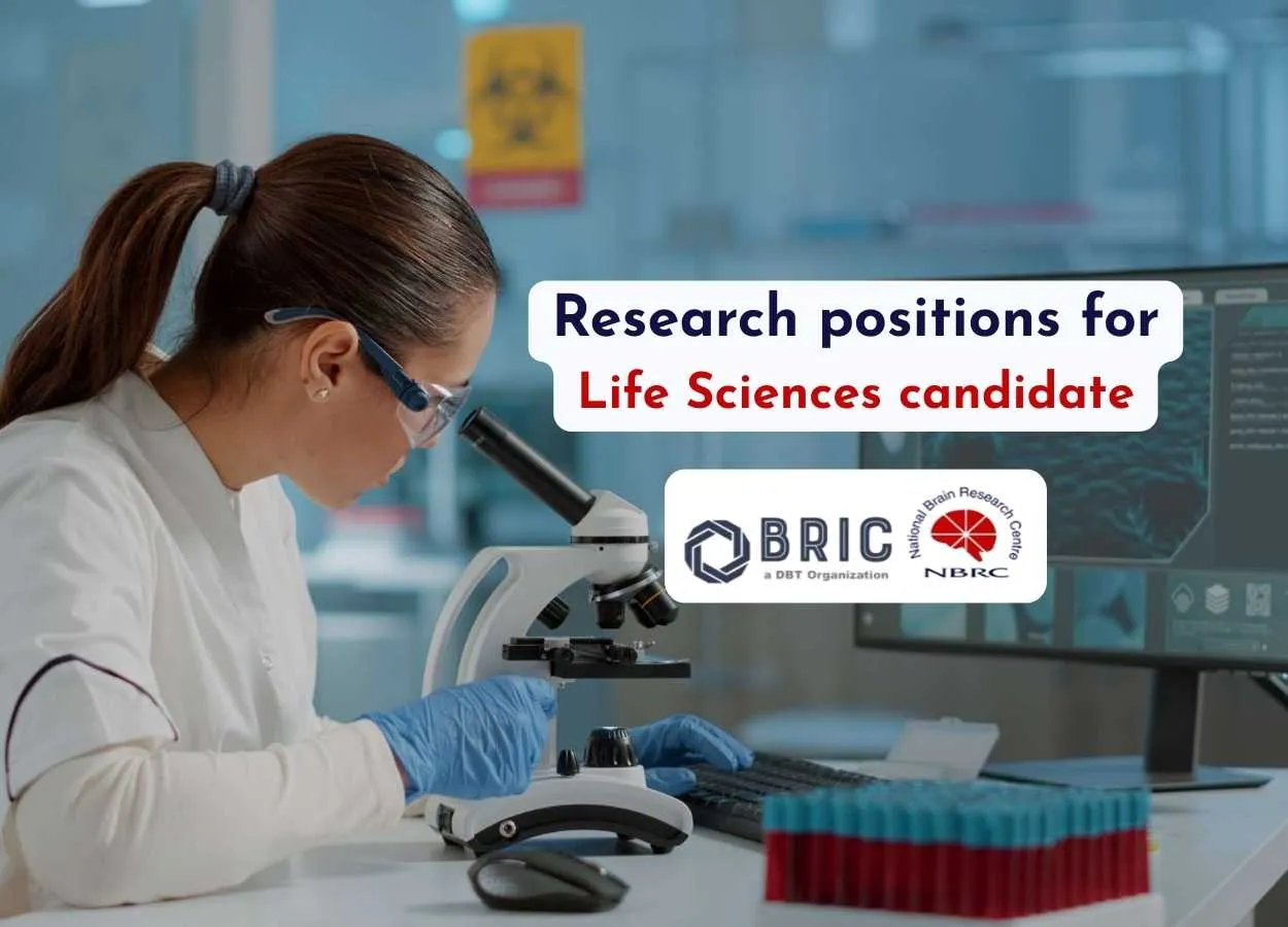 Research positions for Life Sciences candidate at National Brain Research Centre