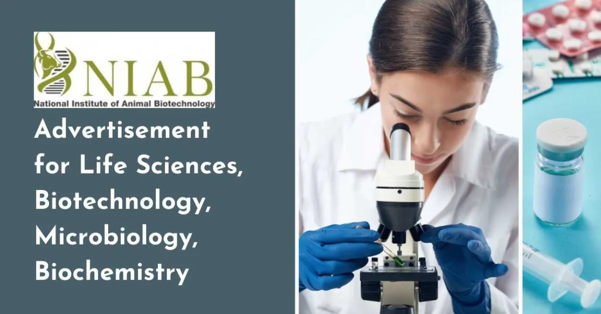 Advertisement for Life Sciences, Biotechnology, Microbiology, Biochemistry at BRIC-NIAB
