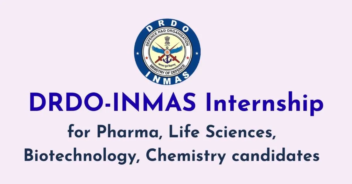 INMAS internship for Pharma, Life Sciences, Biotechnology, Chemistry candidates