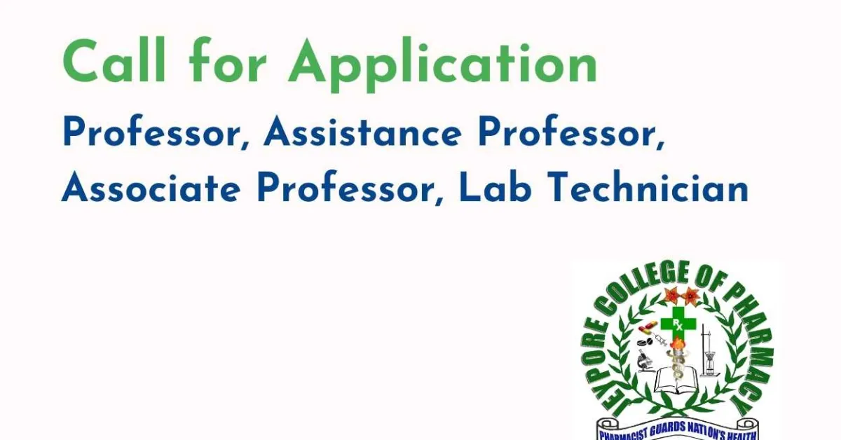 Jeypore College of Pharmacy Hiring Professor, Assistance Professor, Associate Professor, Lab Technician
