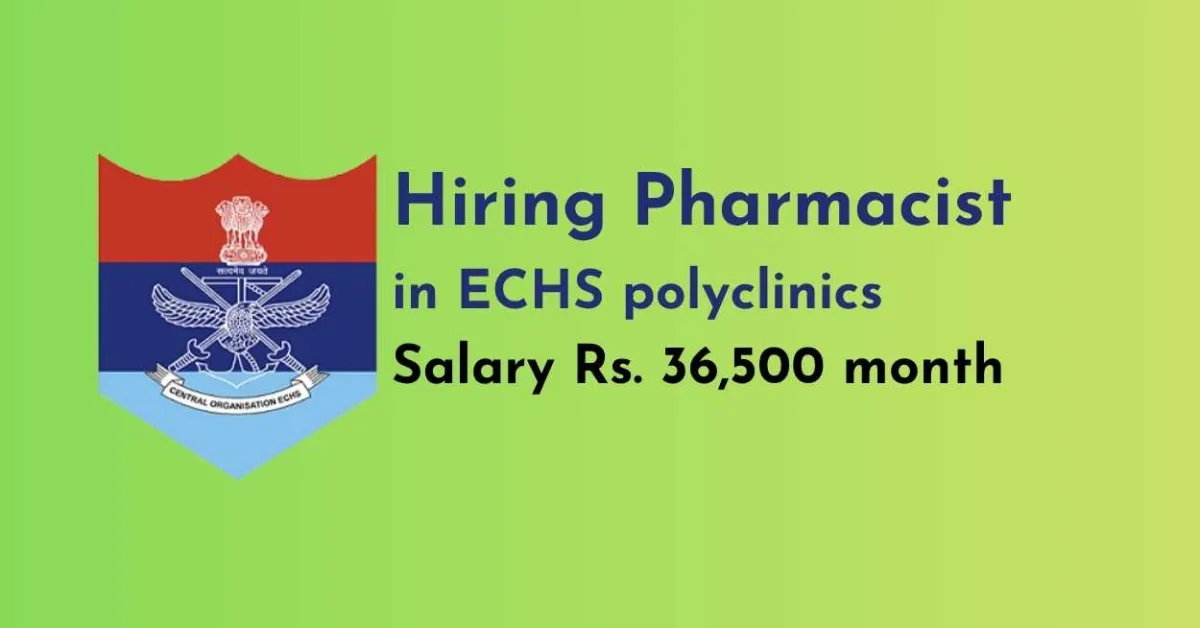 Job for Pharmacist in ECHS Polyclinic Wardha