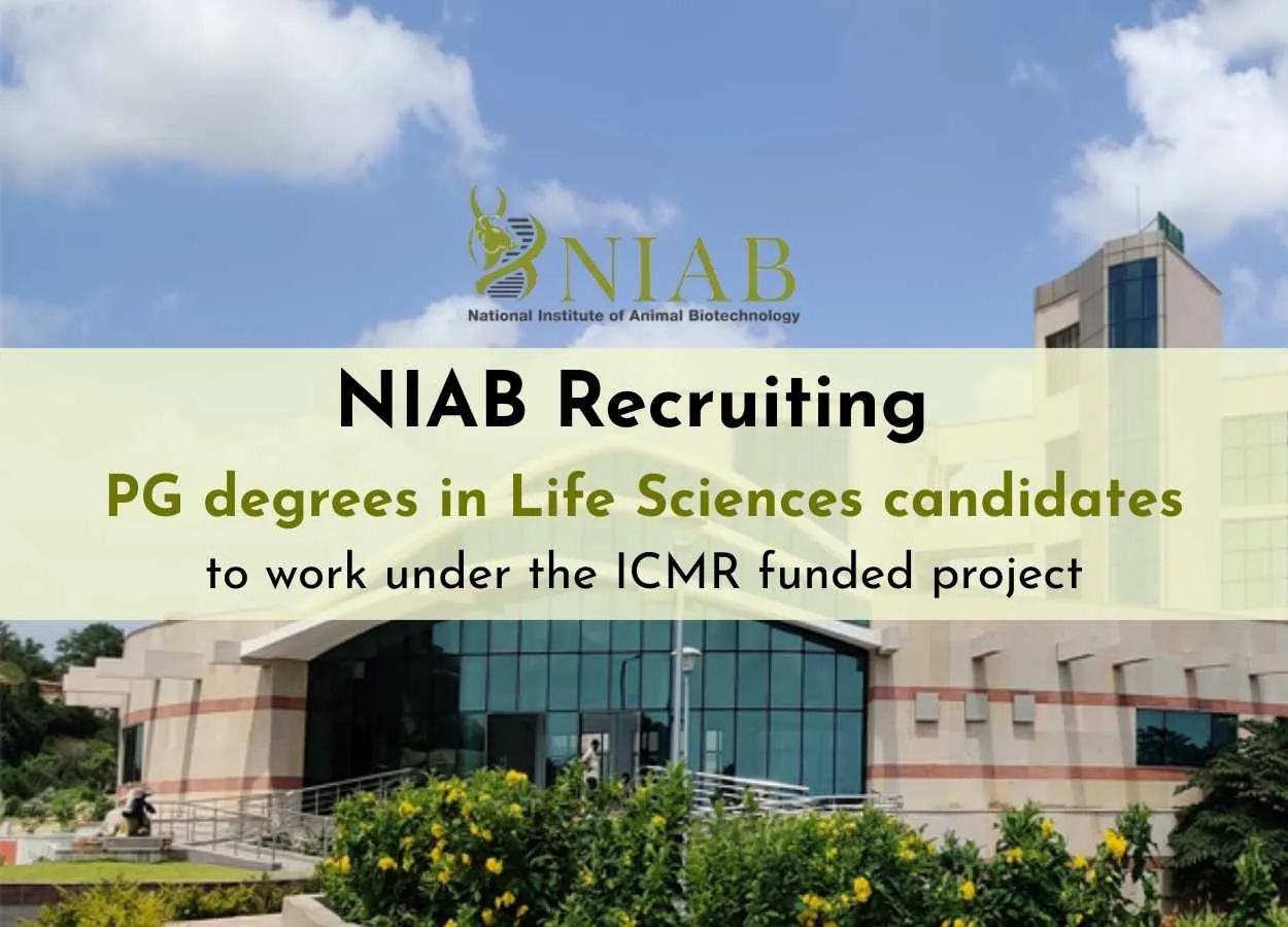 NIAB Recruiting PG degrees in Life Sciences candidates to work under the ICMR funded project