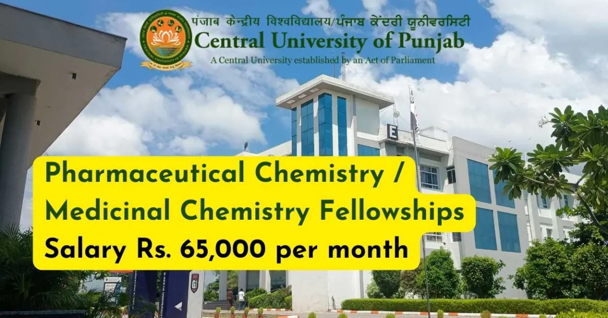 Pharmaceutical Chemistry / Medicinal Chemistry Fellowships at Central University of Punjab