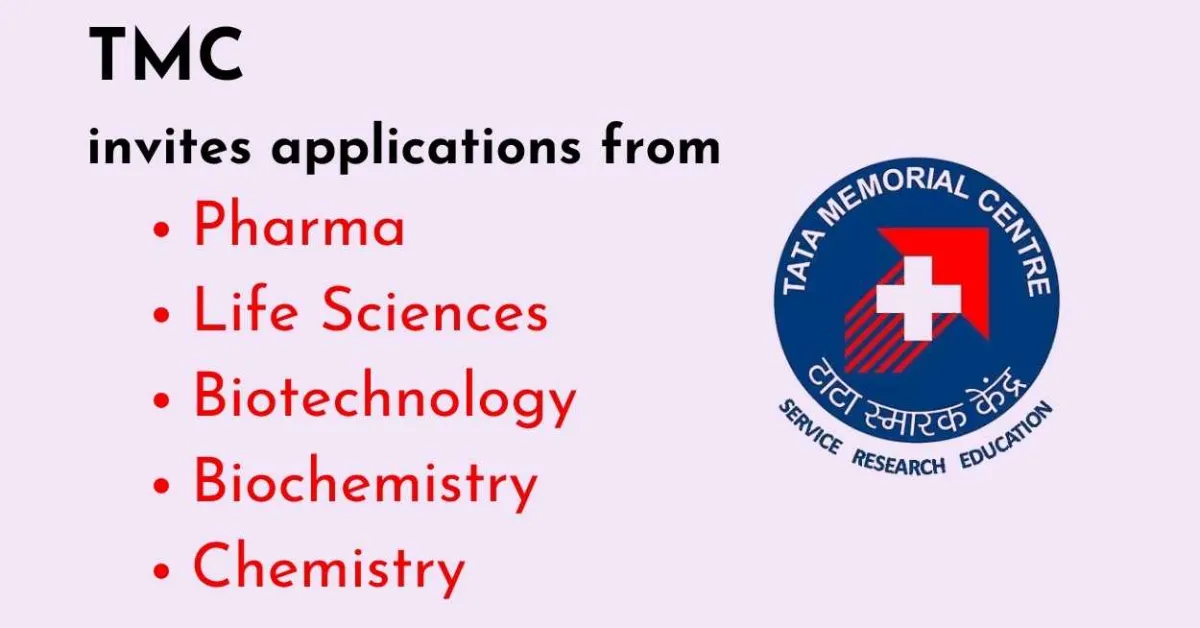 TMC invites applications from Pharma, Life Sciences, Chemistry, Biochemistry, Biotechnology candidates