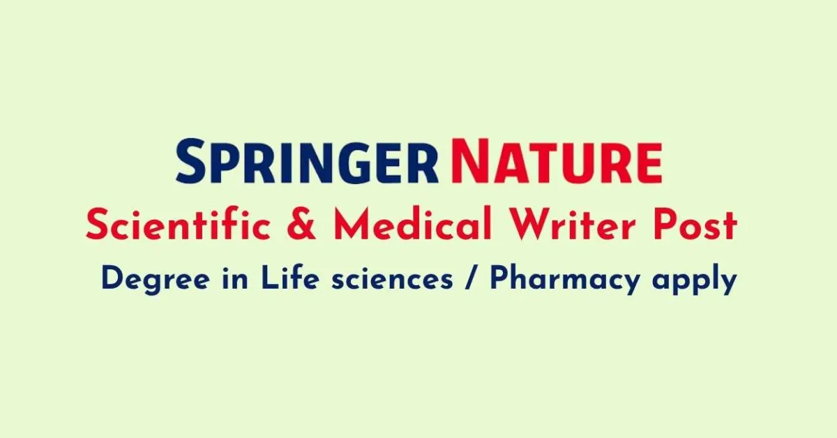 Apply Online for Scientific & Medical Writer at Springer Nature
