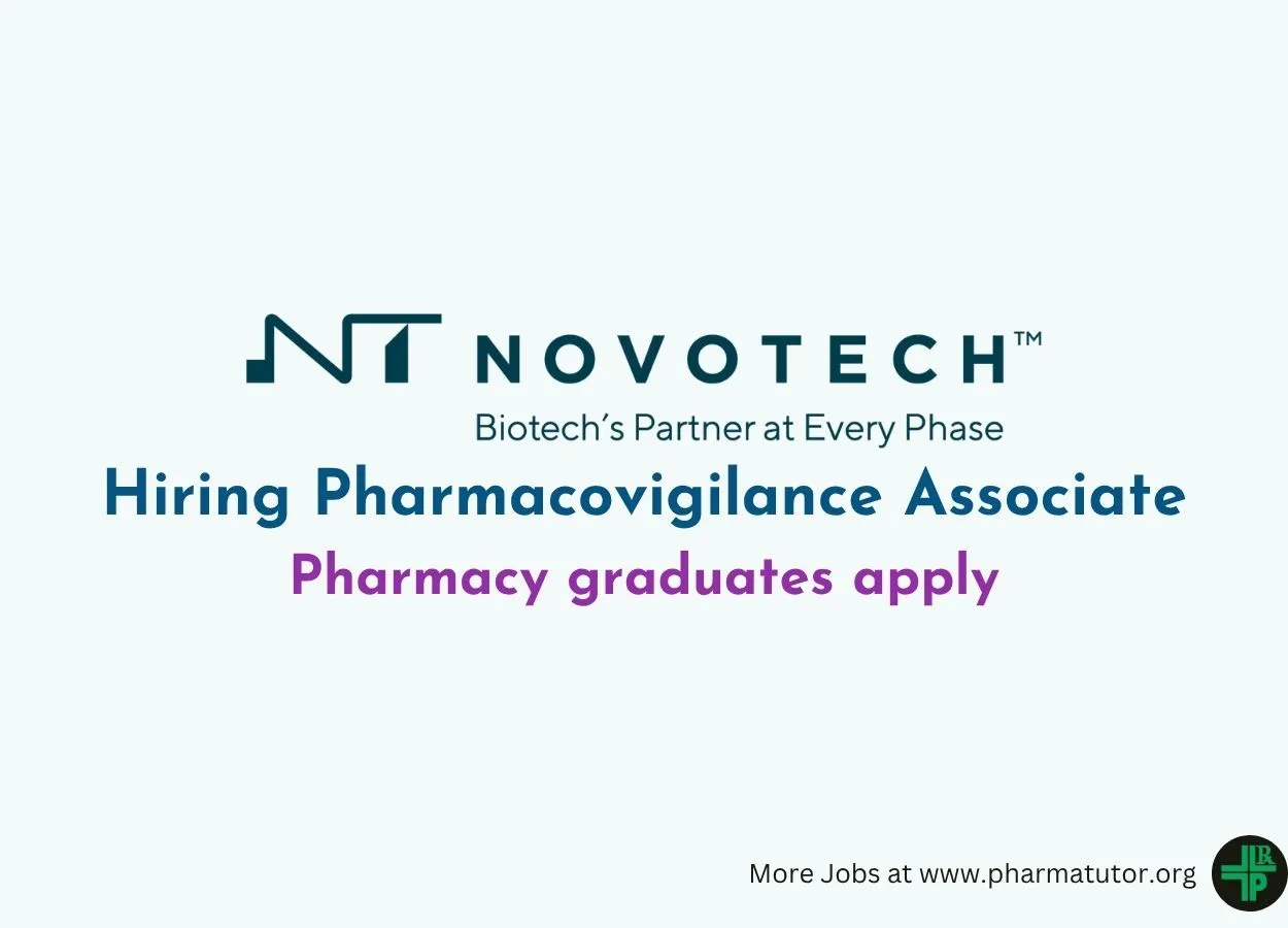 Novotech Hiring Pharmacovigilance Associate