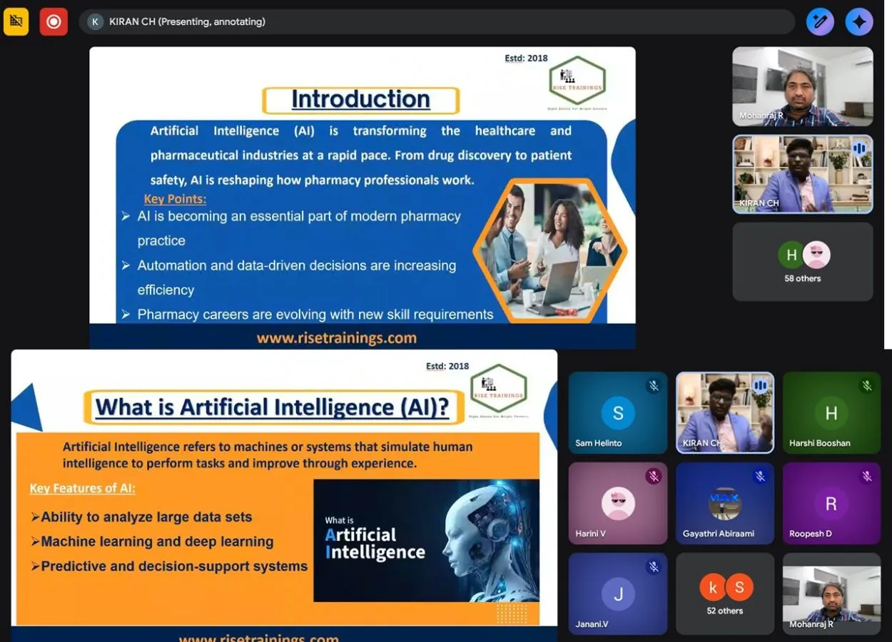 Webinar on Role of Artificial Intelligence in Pharmacy Careers and IT Impact organized by Saveetha College of Pharmacy