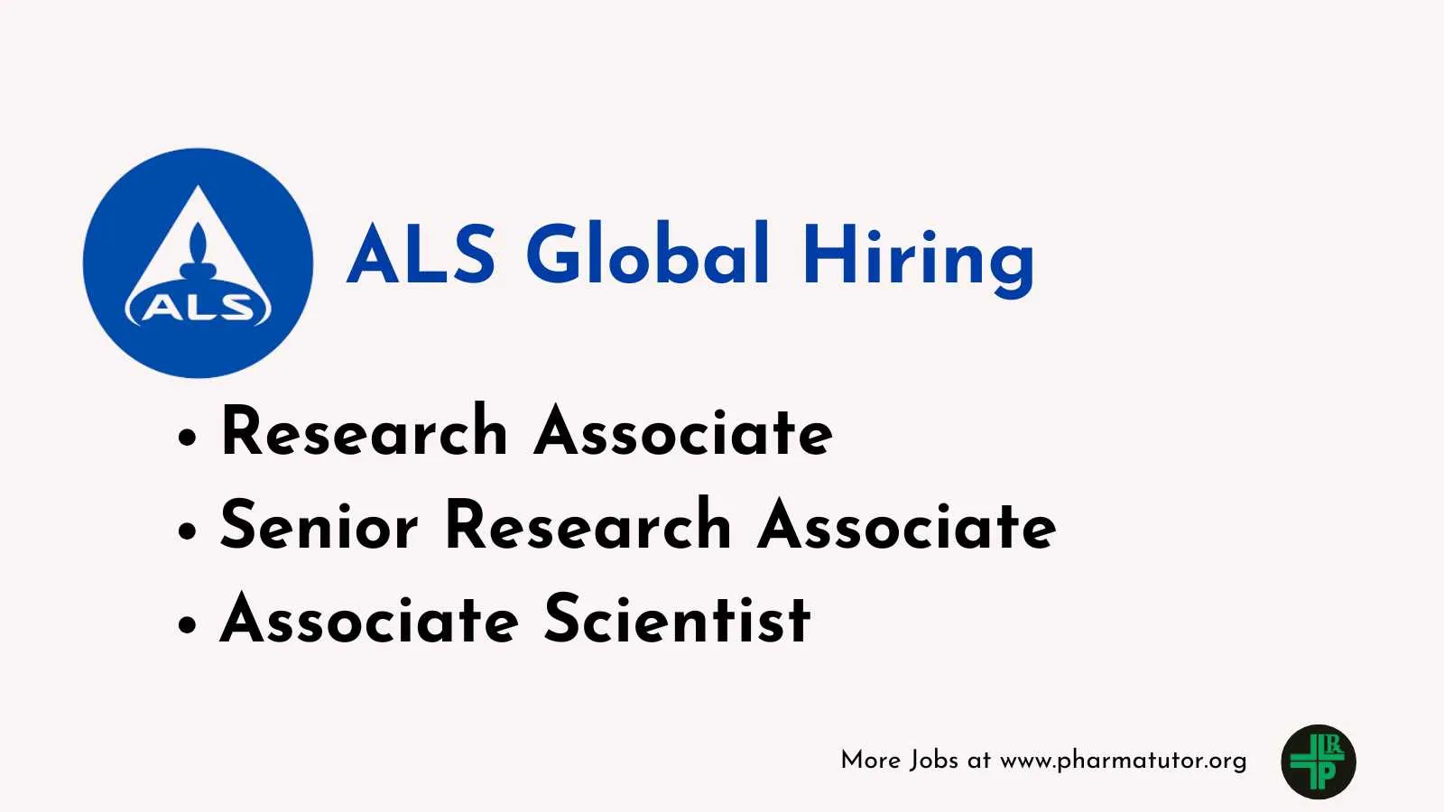ALS Global Hiring Research Associate, Associate Scientist