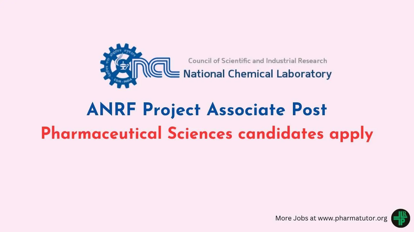 ANRF Project Associate Post at CSIR-NCL