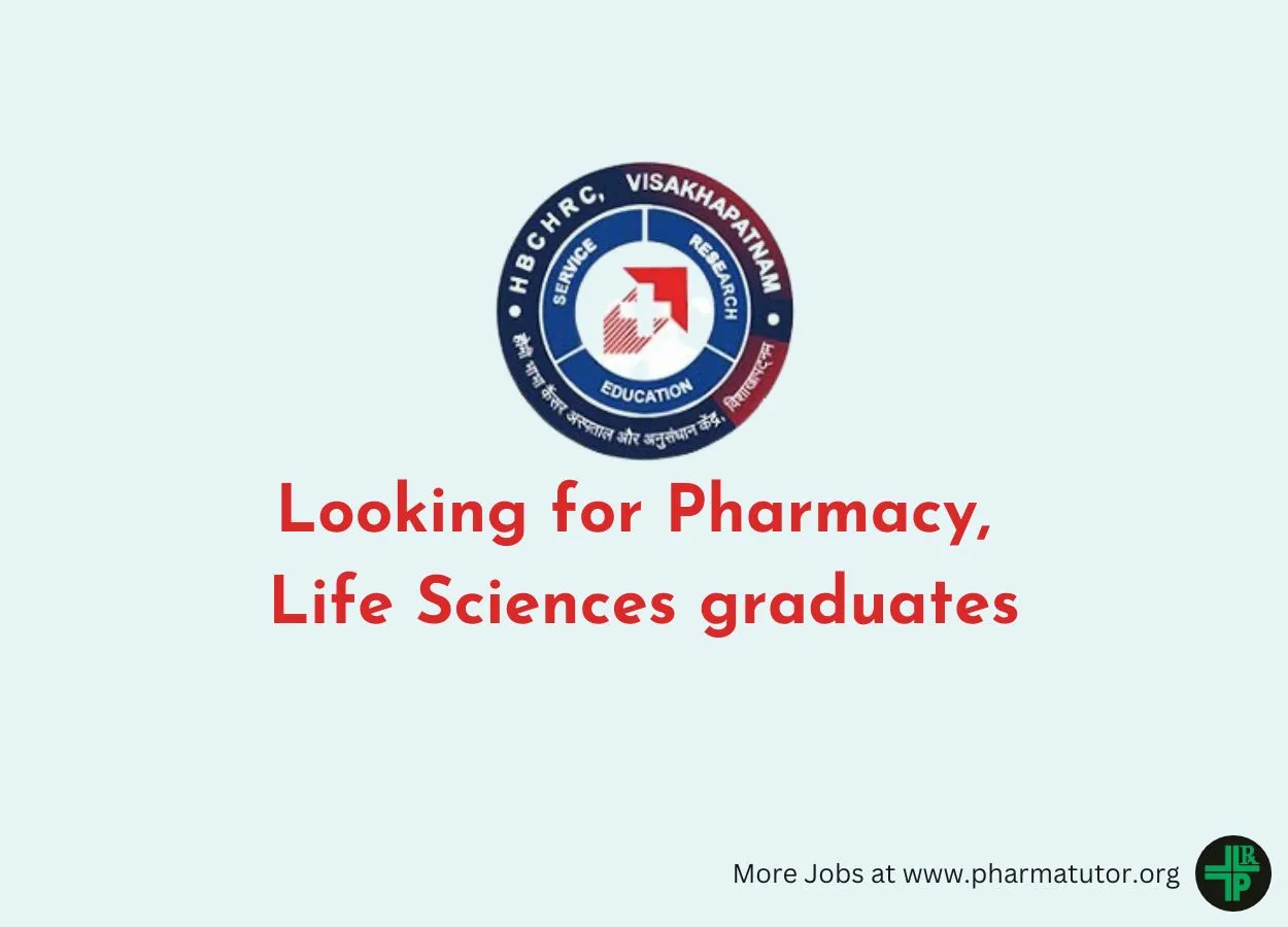 HBCHRC looking for Pharmacy, Life Sciences graduates