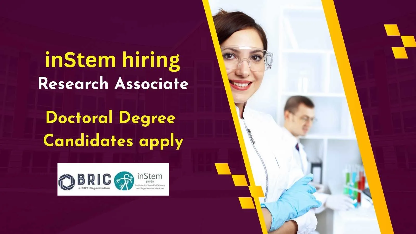 Opportunity for Doctoral Degree Candidates as Research Associate at inStem